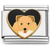 CT7703 Labrador Retriever Puppy Dog Black Heart Italian Charm