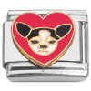 CT7708 Chihuahua Puppy Dog Red Heart Italian Charm