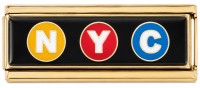 CT7768 NYC New York City Gold Superlink Italian Charm