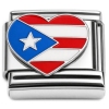 CT7815 Heart Puerto Rico Flag Italian Charm