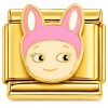 CT7834 Bunny Angel Gold Base Italian Charm.