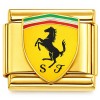 CT7839 Ferrari Logo Gold Base Italian Charm.