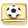 CT7860 Soccer Ball Gold Base Italian Charm
