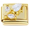 CT7866 Multi Bling Flower Gold Base Italian Charm