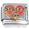 CT8037 Sister in Law Red Heart Italian Charm