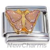 CT8042 Glitter Champagne Color Light Pink Butterfly Italian Charm