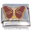 CT8043 Flying Brown Butterfly Italian Charm
