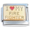 CT8063 I Love My Firefighter Fire Fighter Italian Charm