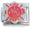 CT8065 Fire Department Logo Seal Italian Charm