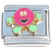 CT8074 Smiling Fuchsia Pink Candy Face Italian Charm