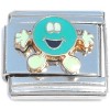 CT8075 Smiling Teal Candy Face Italian Charm