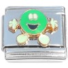 CT8076 Smiling Green Candy Face Italian Charm