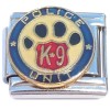 CT8098 K9 Police Unit Paw Print Seal Italian Charm