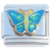CT8112 Blue Glitter Butterfly Italian Charm