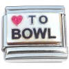 CT8197 Love to Bowl Red Heart Italian Charm