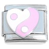 CT8272 Yin Yang Pink White Heart Italian Charm