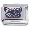CT8287 Butterfly Flowers Rosegold Italian Charm