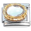 CT8293 Oval Clear Bling Italian Charm