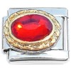 CT8295 Oval Red Bling Italian Charm