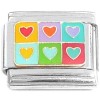 CT8305 Patchwork Colorful Hearts Italian Charm