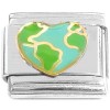 CT8308 Globe Earth Heart Italian Charm
