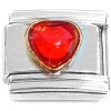 CT8309 Red Bling Heart Italian Charm