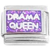 CT8320 Drama Queen Purple Glitter Italian Charm