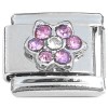 CT8350 Flower Pink Bling Italian Charm