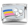 CT8359 Bling Heart Rainbow Italian Charm