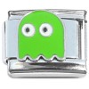 CT8368 Green Ghost Video Game Italian Charm