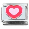 CT8371 Pink Heart Inside Red Heart Love Italian Charm