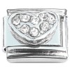 CT8374 Love Heart Clear Bling Italian Charm