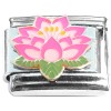 CT8386 Pink Blooming Lotus Flower Italian Charm