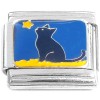 CT8391 Cute Black Cat Star Sky Italian Charm