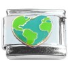 CT8392 Heart World Planet Globe Love Italian Charm