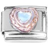 CT8407 Raised Framed Bling Heart Italian Charm