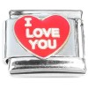 CT8409 I Love You Red Heart Italian Charm