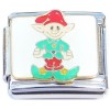 CT8415 Cute Christmas Elf Red Hat Holiday Italian Charm