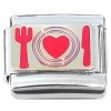 CT8417 Love Food Plate Silverware Italian Charm