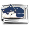 CT8425 Cute Black Sleeping Cat Kitten Italian Charm