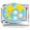 CT8438 Starburst Bling Stars on Blue Italian Charm