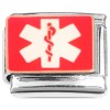 CT8446 Medical Alert Symbol on Red Italian Charm