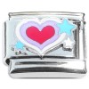 CT8457 Heart Inside Heart Stars Italian Charm