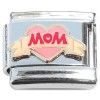 CT8459 Mom Hearts Ribbon Italian Charm