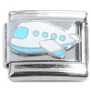 CT8460 Airplane Blue White Airline Italian Charm