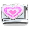 CT8463 Pink Glitter Hearts Italian Charm