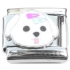 CT8473 Cute White Puppy Dog Face Italian Charm