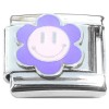 CT8474 Cute Purple Flower Smile Italian Charm