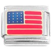 CT8477 USA United States Flag Red Stripes Italian Charm