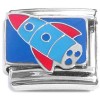 CT8511 Space Rocket Ship Blue Red Italian Charm